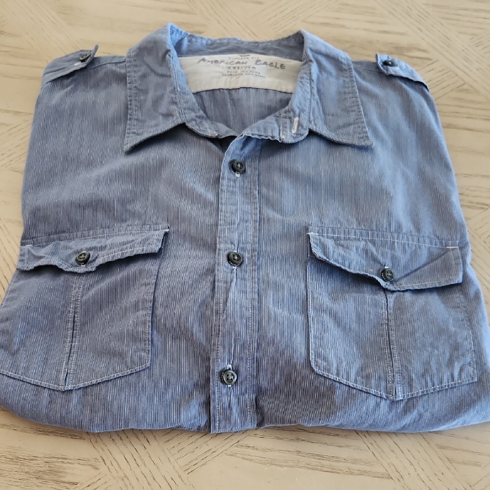 American Eagle Outfitters Vintage Fit Men's Log Sleeve Striped Shirt Size XXL